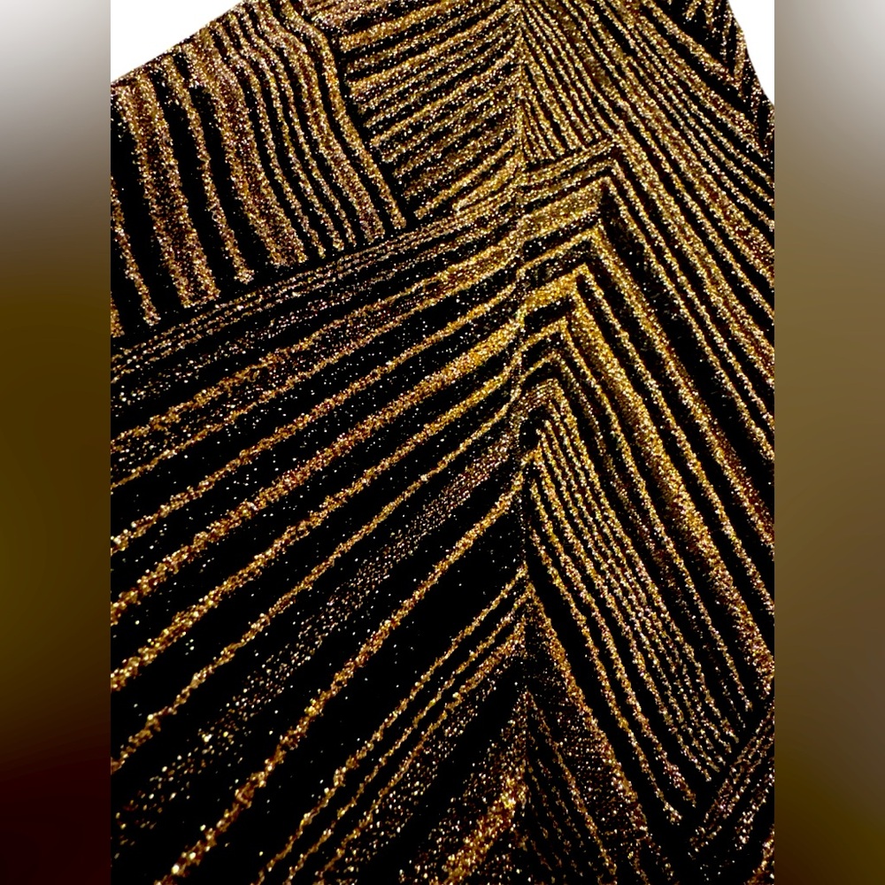 Nekane NKN Stylish High Rise Black & Gold Flared Pants. S/M. 
13.5" W 12"R 29" I - Picture 2 of 4